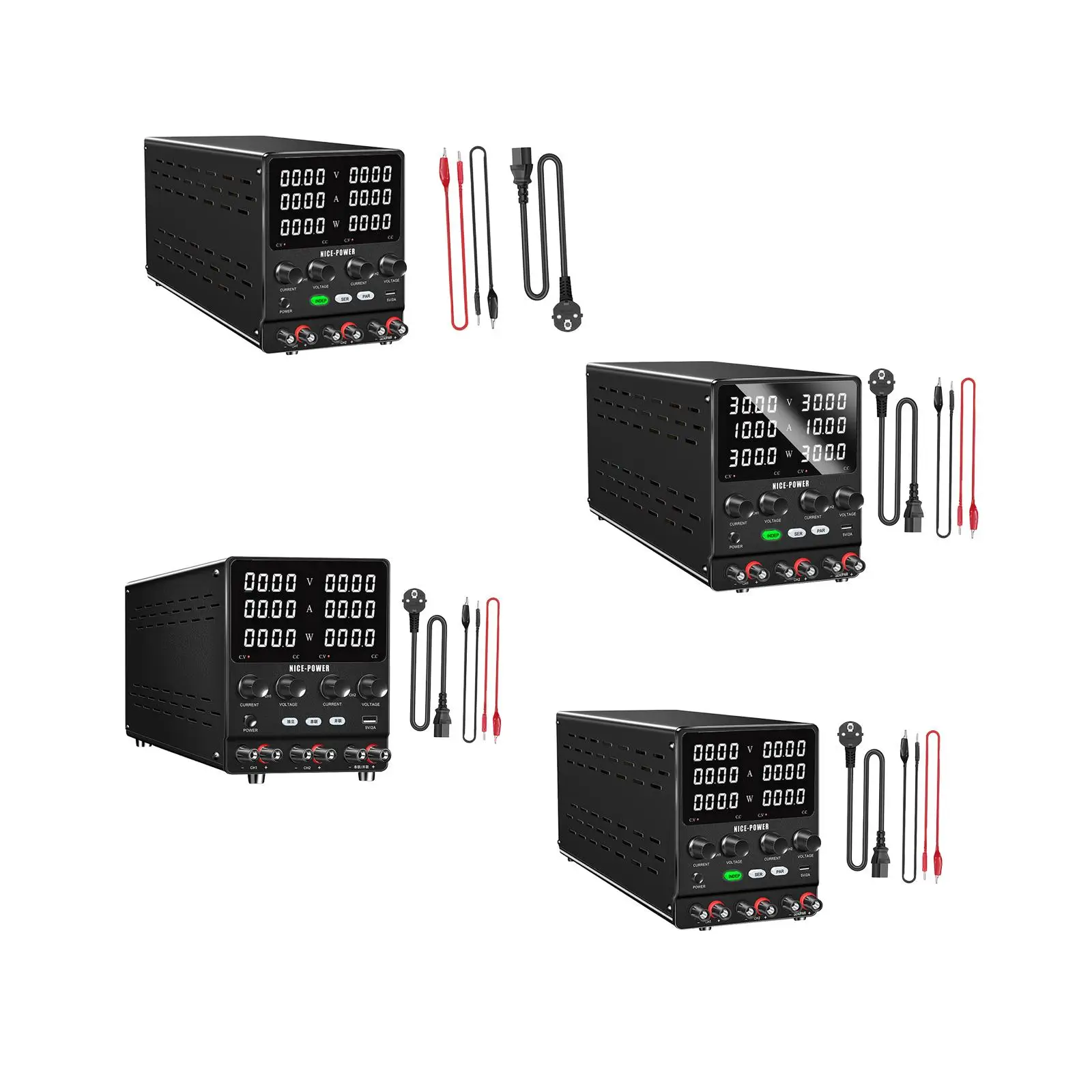 DC Power Supply Variable 2 Channel Black Adjustable Regulated Switching Power Supply for Laptop Car Repair Lab Equipment Repair
DC Power Supply Variable 2 Channel Black Adjustable Regulated Switching Power Supply for Laptop Car Repair Lab Equipment Repair