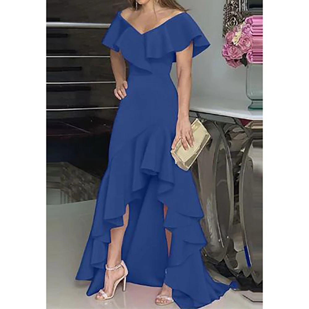 Irregular Ruffle Hem Women Plus Size Dress Sexy Deep V-Neck Sleeveless Slim Summer Party Dress Solid Party Fishtail Maxi Dresses
Irregular Ruffle Hem Women Plus Size Dress Sexy Deep V-Neck Sleeveless Slim Summer Party Dress Solid Party Fishtail Maxi Dresses