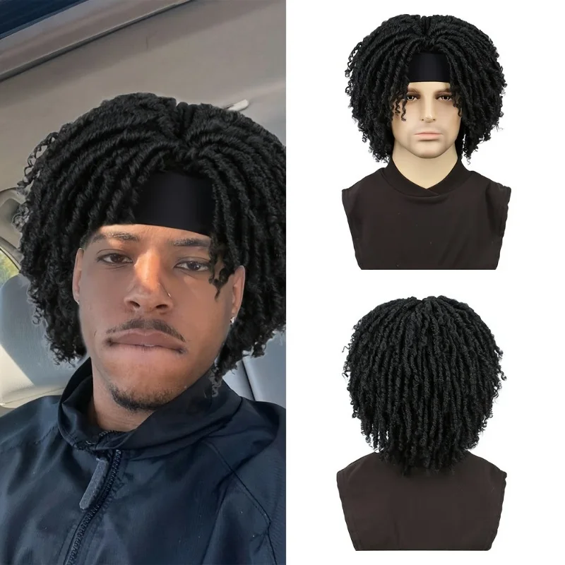 Men's short chain braid wig headband, daily wear synthetic twisted braid wig, Halloween cosplay party hip-hop style hairstyle
Men's short chain braid wig headband, daily wear synthetic twisted braid wig, Halloween cosplay party hip-hop style hairstyle