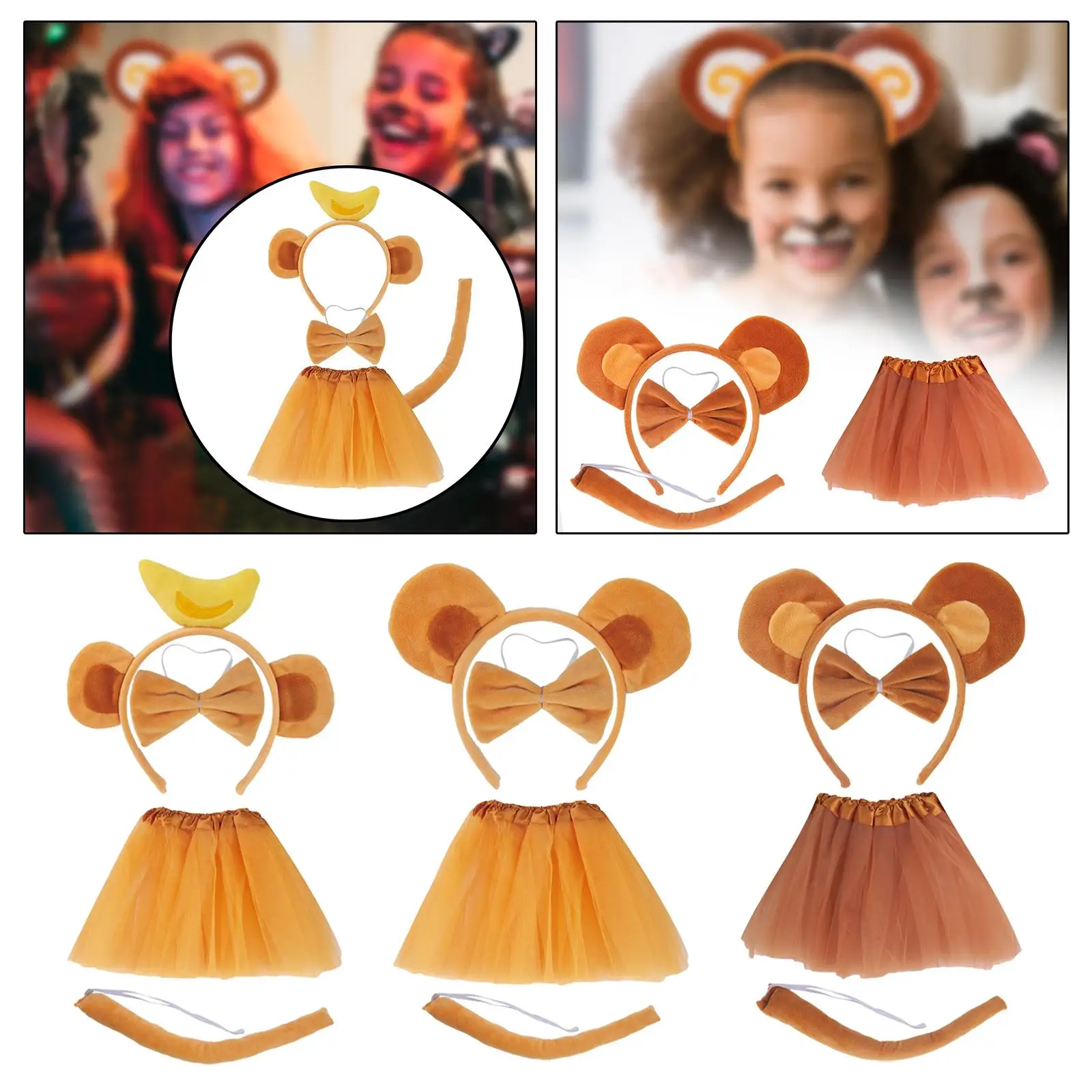 Monkey Ear Headband Bowtie Tutu and Tail Headdress Dress up Monkey Ears and Long Tail Hairband for Halloween Party Favors
Monkey Ear Headband Bowtie Tutu and Tail Headdress Dress up Monkey Ears and Long Tail Hairband for Halloween Party Favors