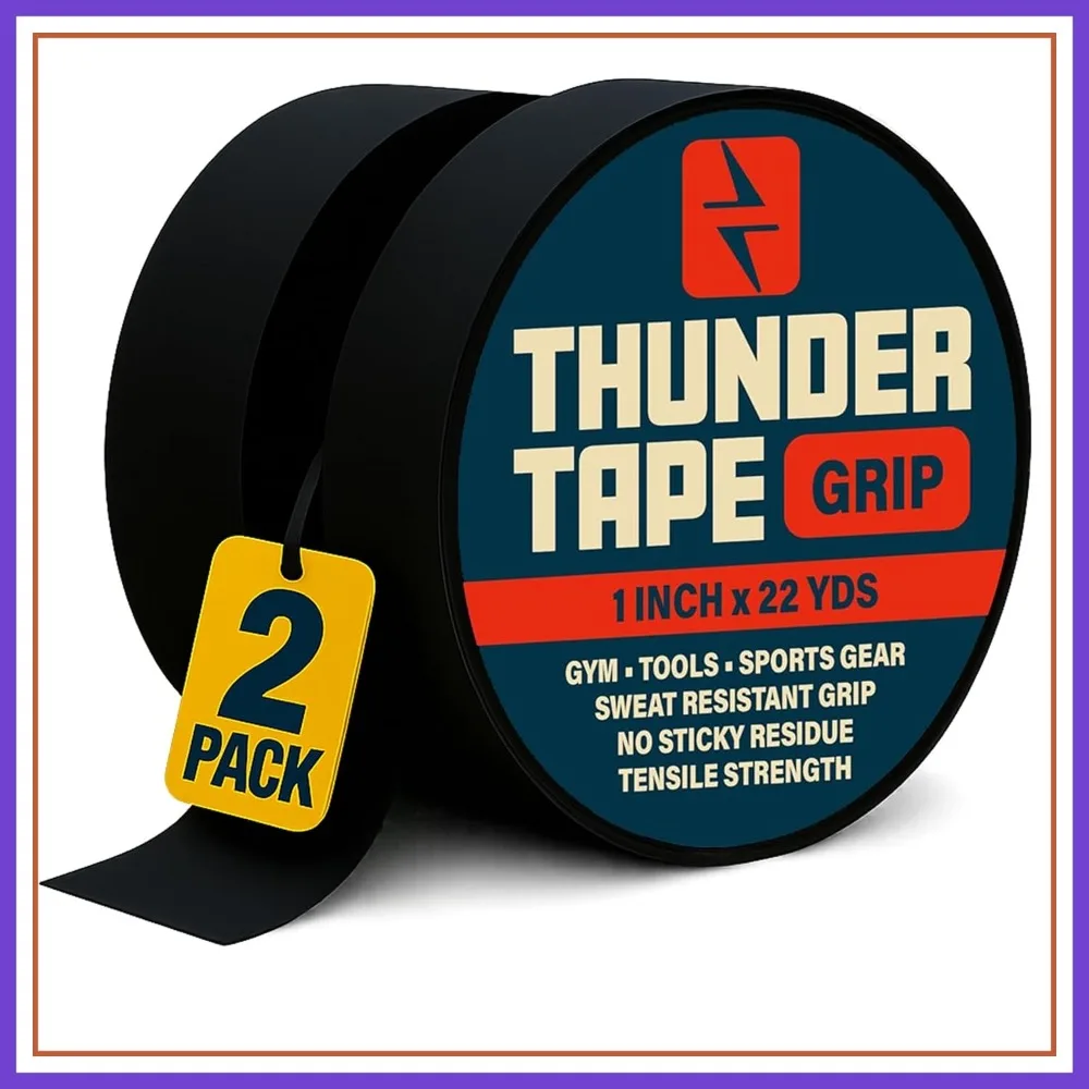 Thunder Tape 2 Pk Grip Tape - Cloth Grip for Pull Up Bars, Sports, Tools, Handles, Gym Equipment, Wire Wrap - No Residue, Sweat Resistant, 1x66 Ft Each
Thunder Tape 2 Pk Grip Tape - Cloth Grip for Pull Up Bars, Sports, Tools, Handles, Gym Equipment, Wire Wrap - No Residue, Sweat Resistant, 1x66 Ft Each