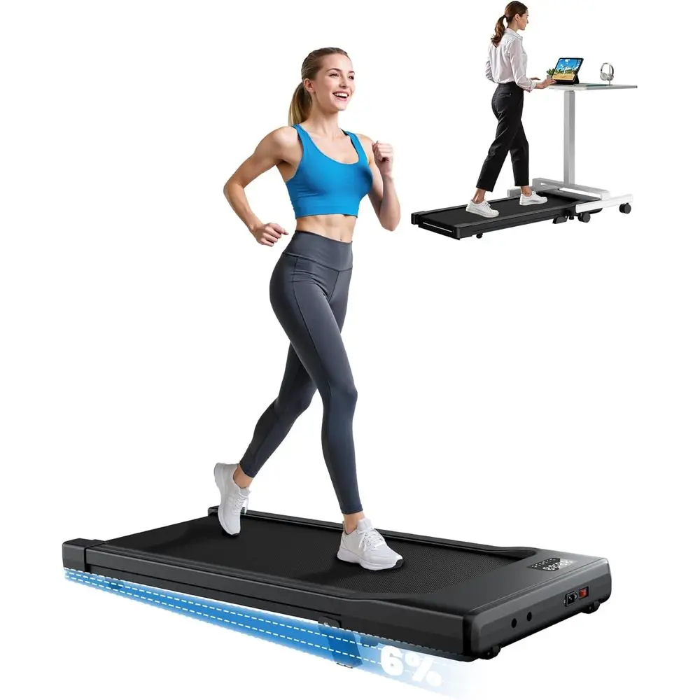 Compact Desk Treadmill, 6% Manual Incline, 2.5 HP, 0.6-3.8 MPH Speed, 300 lb Capacity, App & Remote Control
Compact Desk Treadmill, 6% Manual Incline, 2.5 HP, 0.6-3.8 MPH Speed, 300 lb Capacity, App & Remote Control