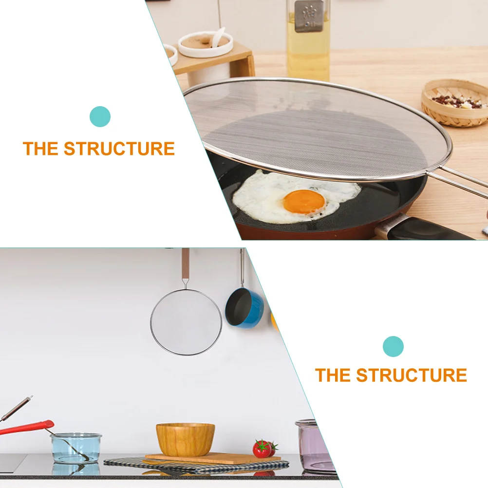 3pcs Stainless Steel Anti-Splash Cover Fine Mesh Splatter Screen for Kitchen Cooking Oilproof Lid Wood Handle
3pcs Stainless Steel Anti-Splash Cover Fine Mesh Splatter Screen for Kitchen Cooking Oilproof Lid Wood Handle