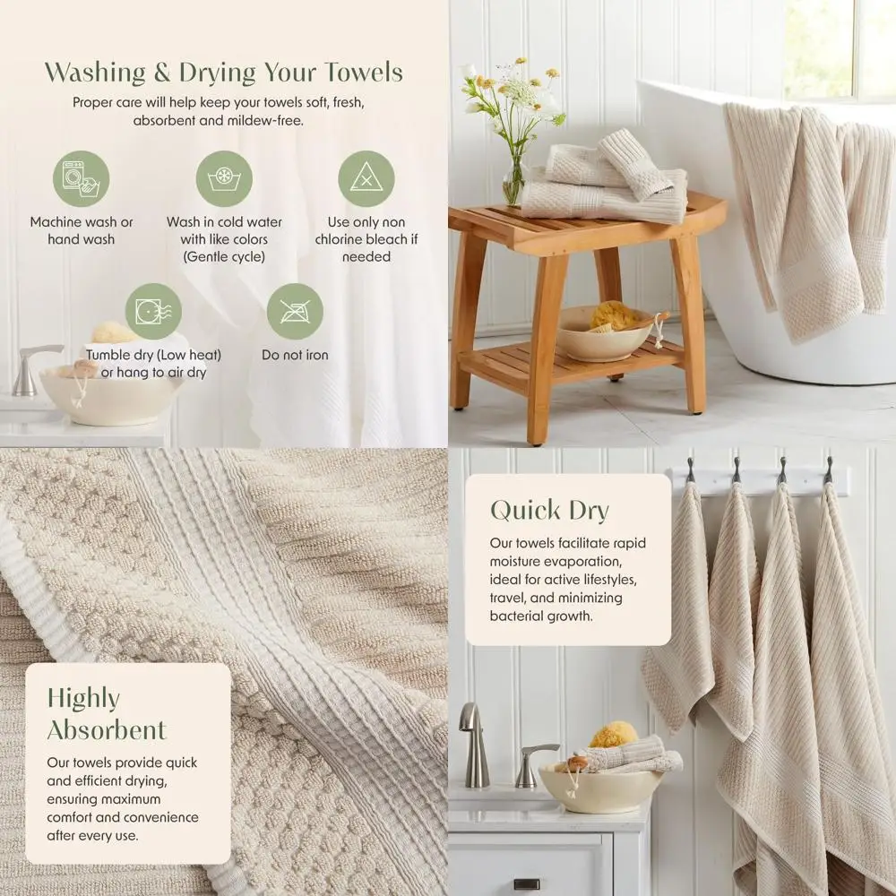 6-Piece Cotton Bath Towel Set | Soft, Absorbent & Fast-Drying | Krista Beige Collection
6-Piece Cotton Bath Towel Set | Soft, Absorbent & Fast-Drying | Krista Beige Collection