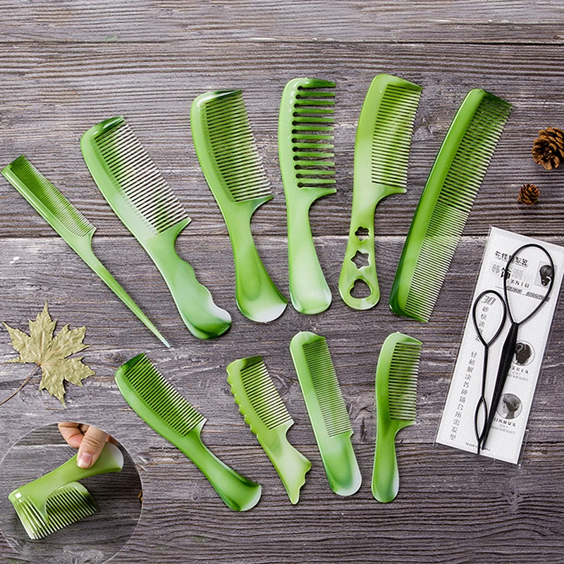10 Pcs Green Hair Combs Set For Women And Men Hair Styling Tool, Coarse, Fine Dressing Comb
10 Pcs Green Hair Combs Set For Women And Men Hair Styling Tool, Coarse, Fine Dressing Comb