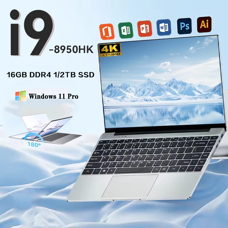 Portable 14.1 inch Notebook Windows 11 Pro Intel Core i9-8950HK 16GB RAM 1/2TB SSD Office Gaming PC Laptop
Portable 14.1 inch Notebook Windows 11 Pro Intel Core i9-8950HK 16GB RAM 1/2TB SSD Office Gaming PC Laptop