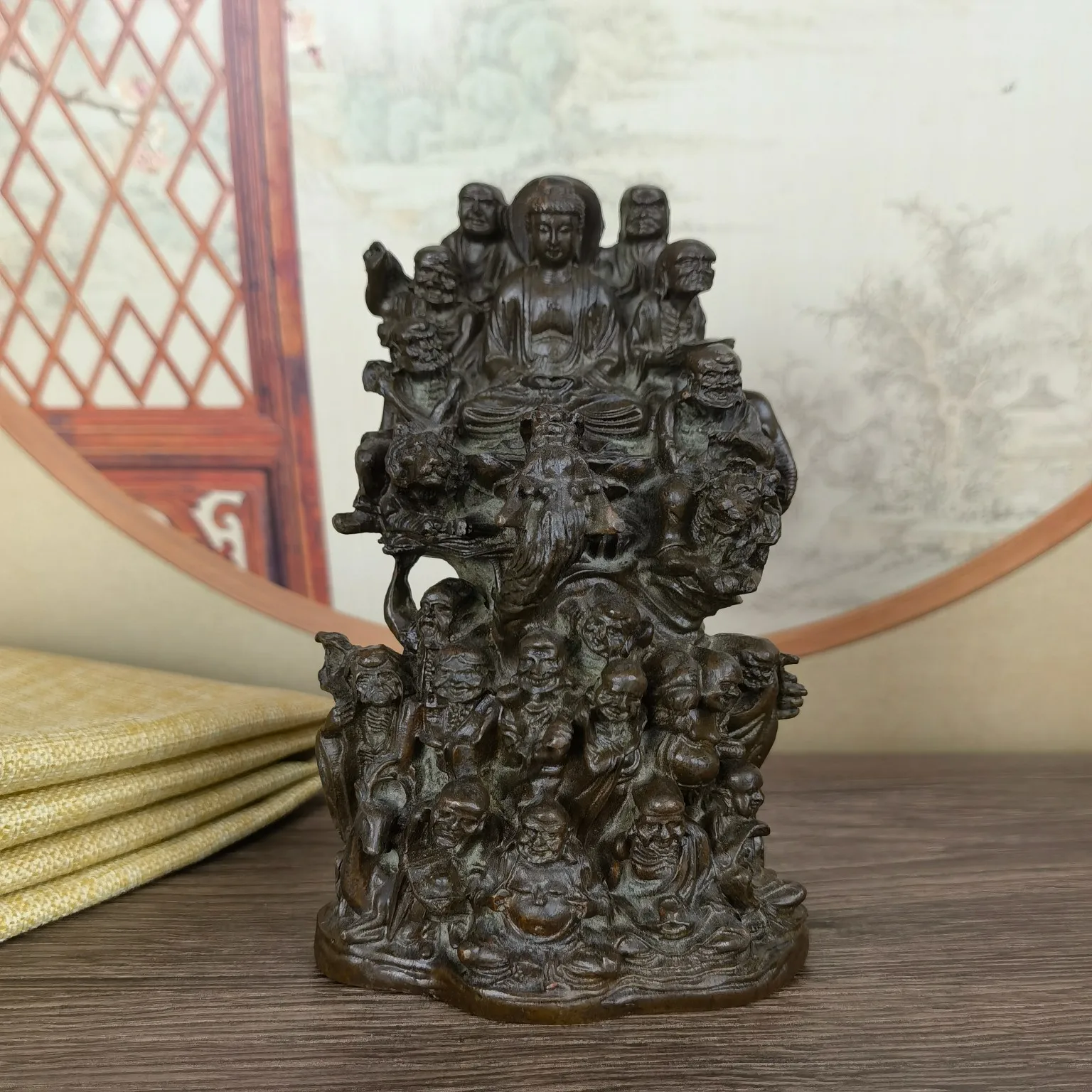 Copper eighteen Arhat household living room office study desktop, ornament pulp fine workmanship
Copper eighteen Arhat household living room office study desktop, ornament pulp fine workmanship