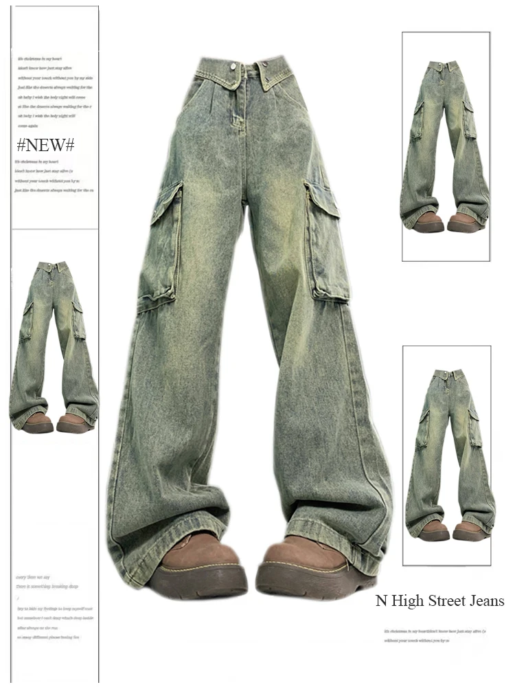 Women's Blue Cargo Jeans Baggy Harajuku Y2k 90s Aesthetic Denim Trousers Korean Jean Pants Vintage 2000s Trashy Clothes 2024 New
Women's Blue Cargo Jeans Baggy Harajuku Y2k 90s Aesthetic Denim Trousers Korean Jean Pants Vintage 2000s Trashy Clothes 2024 New
