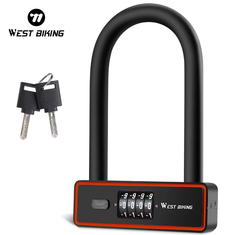 WEST BIKING Bicycle U Lock Anti-theft Safety Bike Password Lock MTB Road Bike 2 Keys Motorcycle Scooter Cycling Lock
WEST BIKING Bicycle U Lock Anti-theft Safety Bike Password Lock MTB Road Bike 2 Keys Motorcycle Scooter Cycling Lock