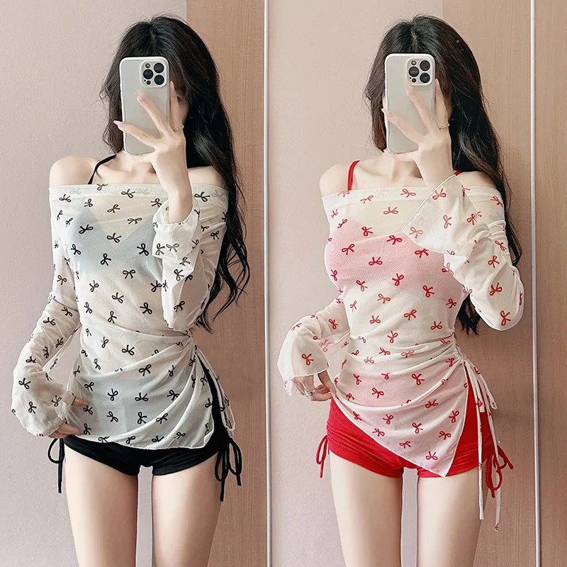 New Three Piece Bikini Swimsuit for Girls with A Pure Desire for Style Featuring A Bow and Long Sleeves for Sun Protection
New Three Piece Bikini Swimsuit for Girls with A Pure Desire for Style Featuring A Bow and Long Sleeves for Sun Protection