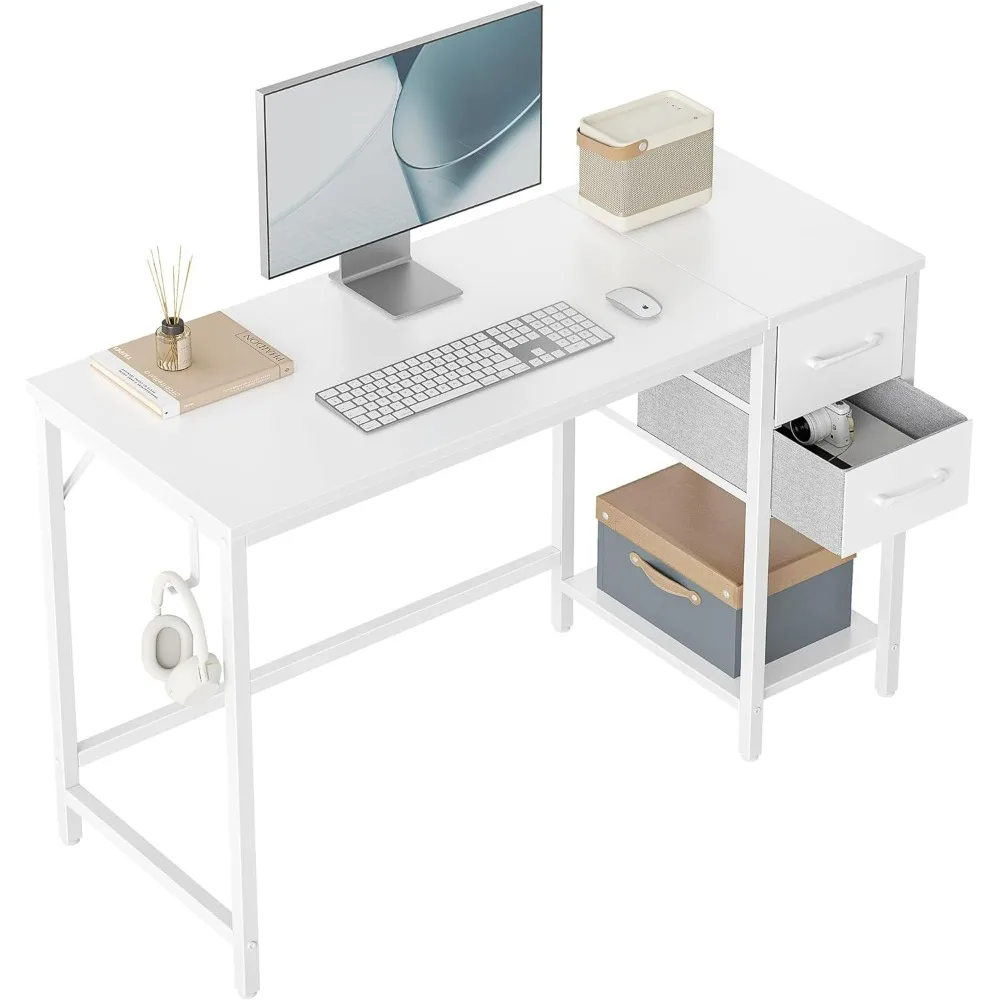 CubiCubi Computer Desk with 2 Drawers, 40 Inch Small Home Office Desk Study Writing Table, Pure White
CubiCubi Computer Desk with 2 Drawers, 40 Inch Small Home Office Desk Study Writing Table, Pure White