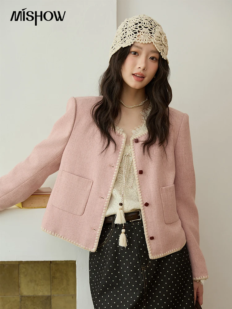 MISHOW Women's Solid Tweed Jacket 2025 Autumn Vintage Commute Round Neck Long Sleeved Short Jackets Woman Clothes MXE44W0812
MISHOW Women's Solid Tweed Jacket 2025 Autumn Vintage Commute Round Neck Long Sleeved Short Jackets Woman Clothes MXE44W0812