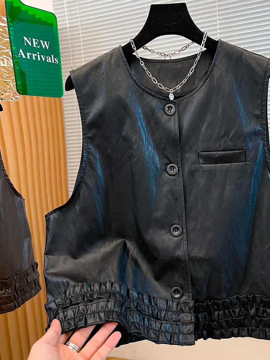 Ретро слип круглый жилет Ne Svel, свободный универсальный дизайн, мягкий кожаный жилет, женский модный осенний Новое поступление
Ретро слип круглый жилет Ne Svel, свободный универсальный дизайн, мягкий кожаный жилет, женский модный осенний Новое поступление