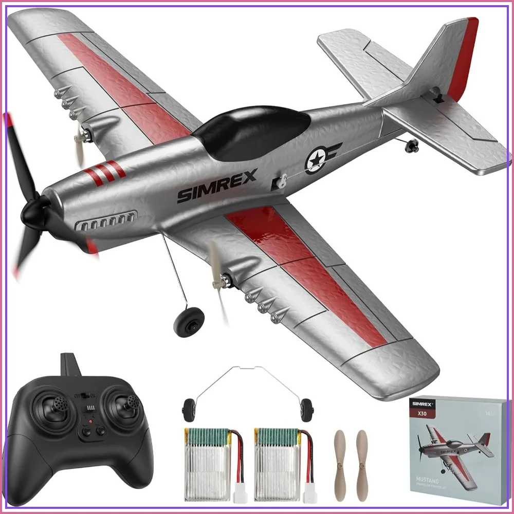 RC Plane for Kids & Beginners - P51 Foam Glider, 2.4GHz 3-Channel Remote Control Airplane Toy with 6-Axis Gyro, Easy to Fly Outdoor Park Play Gift
RC Plane for Kids & Beginners - P51 Foam Glider, 2.4GHz 3-Channel Remote Control Airplane Toy with 6-Axis Gyro, Easy to Fly Outdoor Park Play Gift