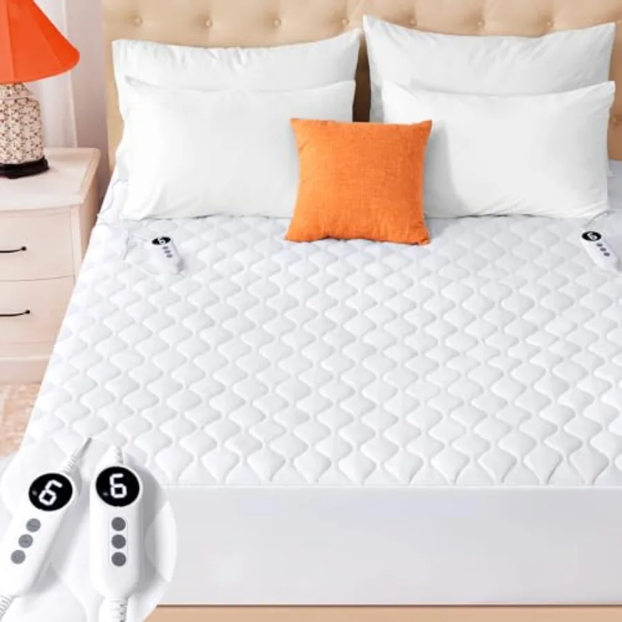Heated Mattress Pad Quilted Fitted Electric Mattress Pad with 9 Heat Setting Controller 2/4/6/10 Hours Auto Off Soft Mattress C
Heated Mattress Pad Quilted Fitted Electric Mattress Pad with 9 Heat Setting Controller 2/4/6/10 Hours Auto Off Soft Mattress C