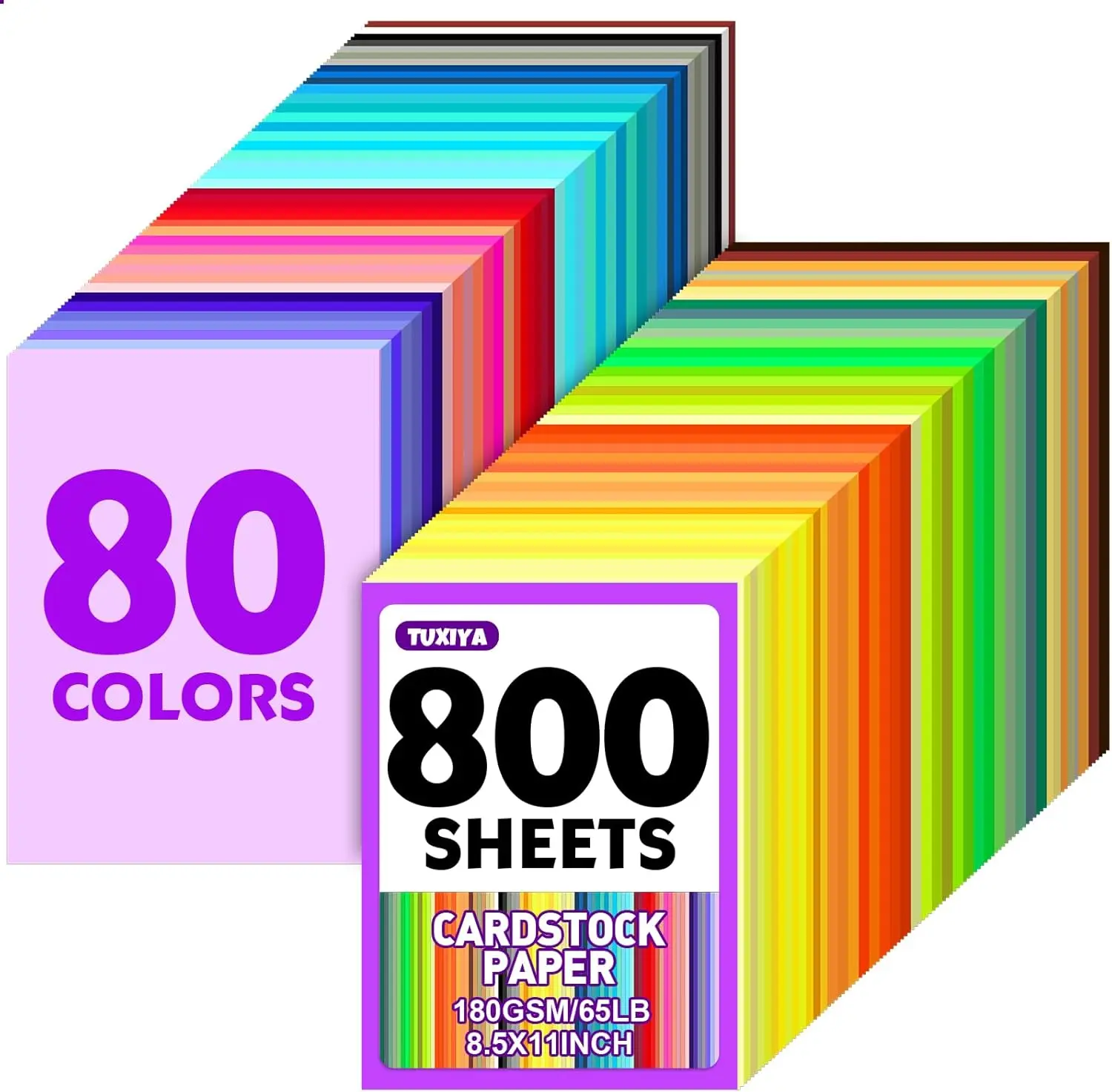 800 Sheets Colored Cardstock 8.5x11, 80 Colors 180GSM for Crafts, Printing, School Supplies, Party Decor
800 Sheets Colored Cardstock 8.5x11, 80 Colors 180GSM for Crafts, Printing, School Supplies, Party Decor