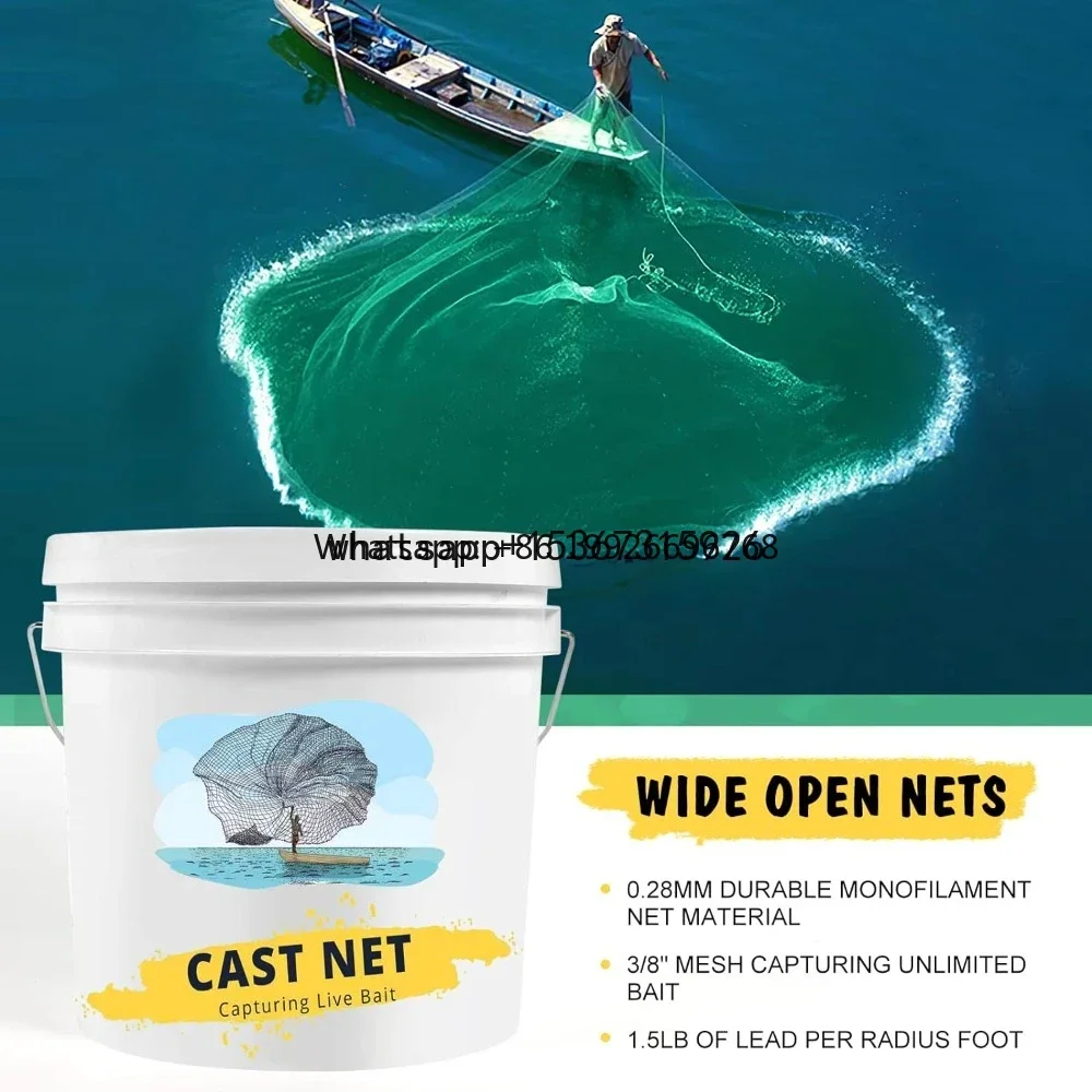 Good serviceCast Nets for Fishing with Storage Bucket, Freshwater and Saltwater Fishing Nets, 1.5LB/Ft Heavy Duty Sinkers Throw
Good serviceCast Nets for Fishing with Storage Bucket, Freshwater and Saltwater Fishing Nets, 1.5LB/Ft Heavy Duty Sinkers Throw