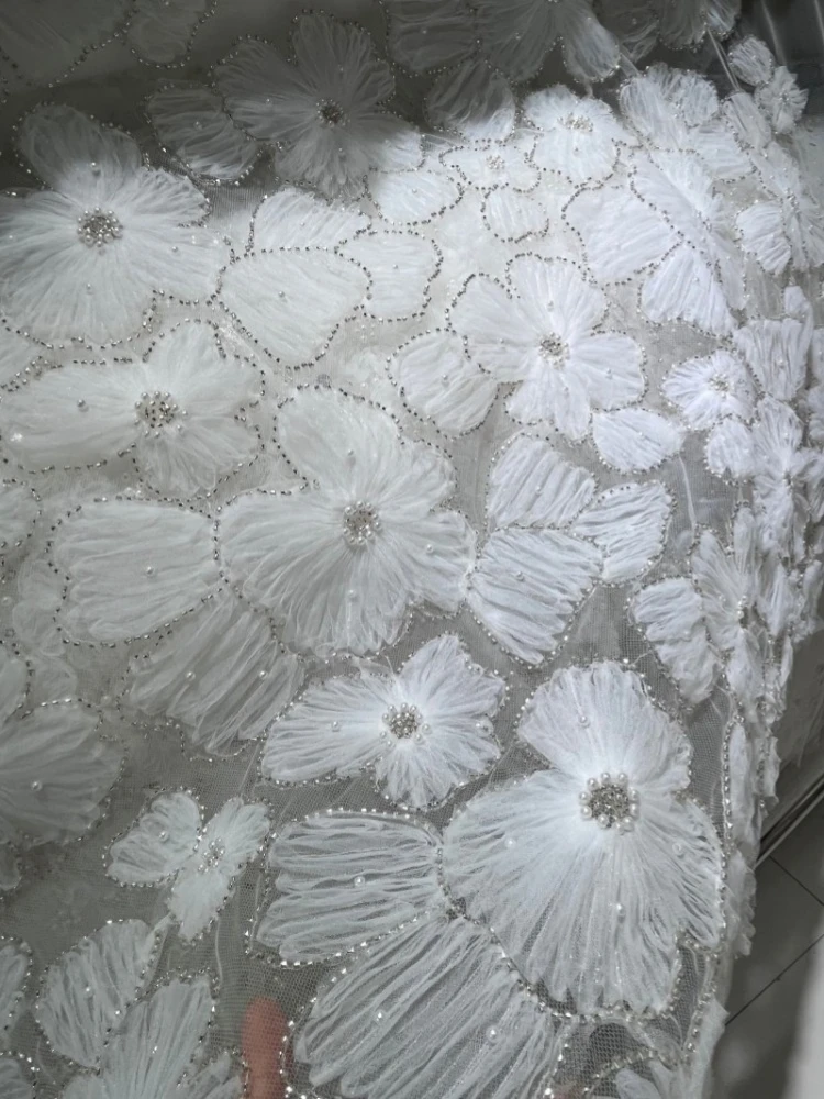 Mesh Embroidery Lace Fabric for Pearl Flower Embroidered Wedding Dress Perspective Cloth Diy By The Meter Sewing Material
Mesh Embroidery Lace Fabric for Pearl Flower Embroidered Wedding Dress Perspective Cloth Diy By The Meter Sewing Material
