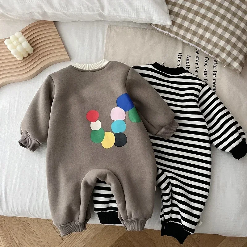 0-2Years Newborn Baby Boy Girl Romper Long Sleeve O-Neck Cartoon Fleece Thicken Striped Jumpsuit Warm Outerwear Winter Clothes
0-2Years Newborn Baby Boy Girl Romper Long Sleeve O-Neck Cartoon Fleece Thicken Striped Jumpsuit Warm Outerwear Winter Clothes