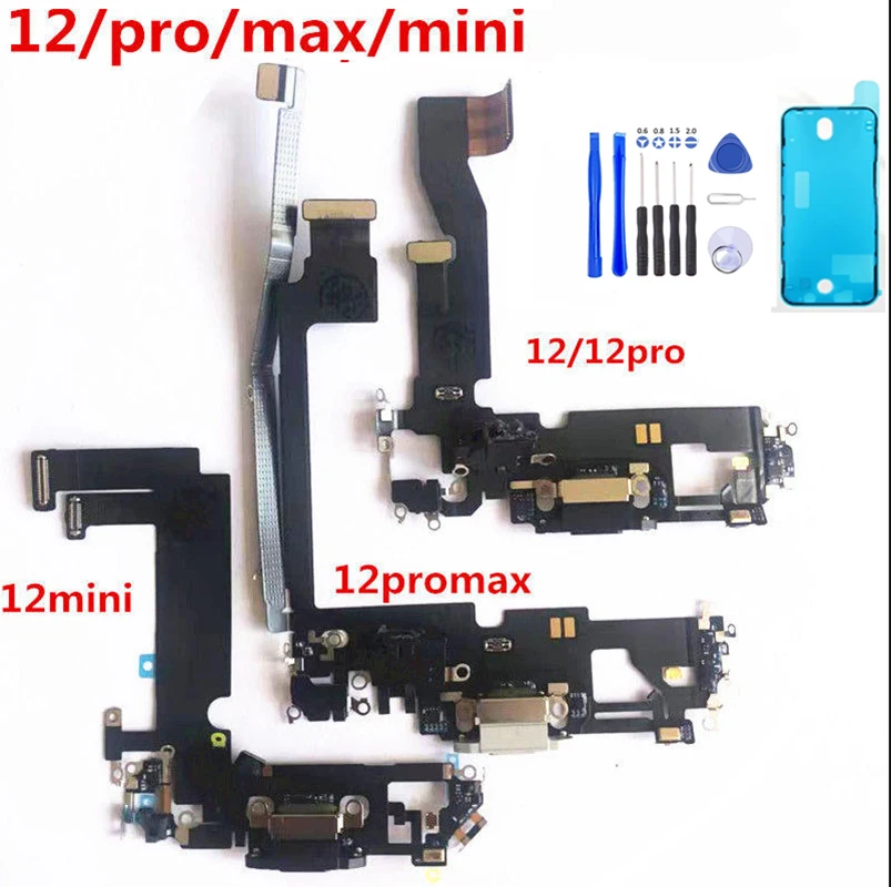 New OEM Dock Connector Charging Port Flex Cable with Microphone for iPhone 12/12 Pro/12 Pro Max/12 Mini - Replacement Repair
New OEM Dock Connector Charging Port Flex Cable with Microphone for iPhone 12/12 Pro/12 Pro Max/12 Mini - Replacement Repair