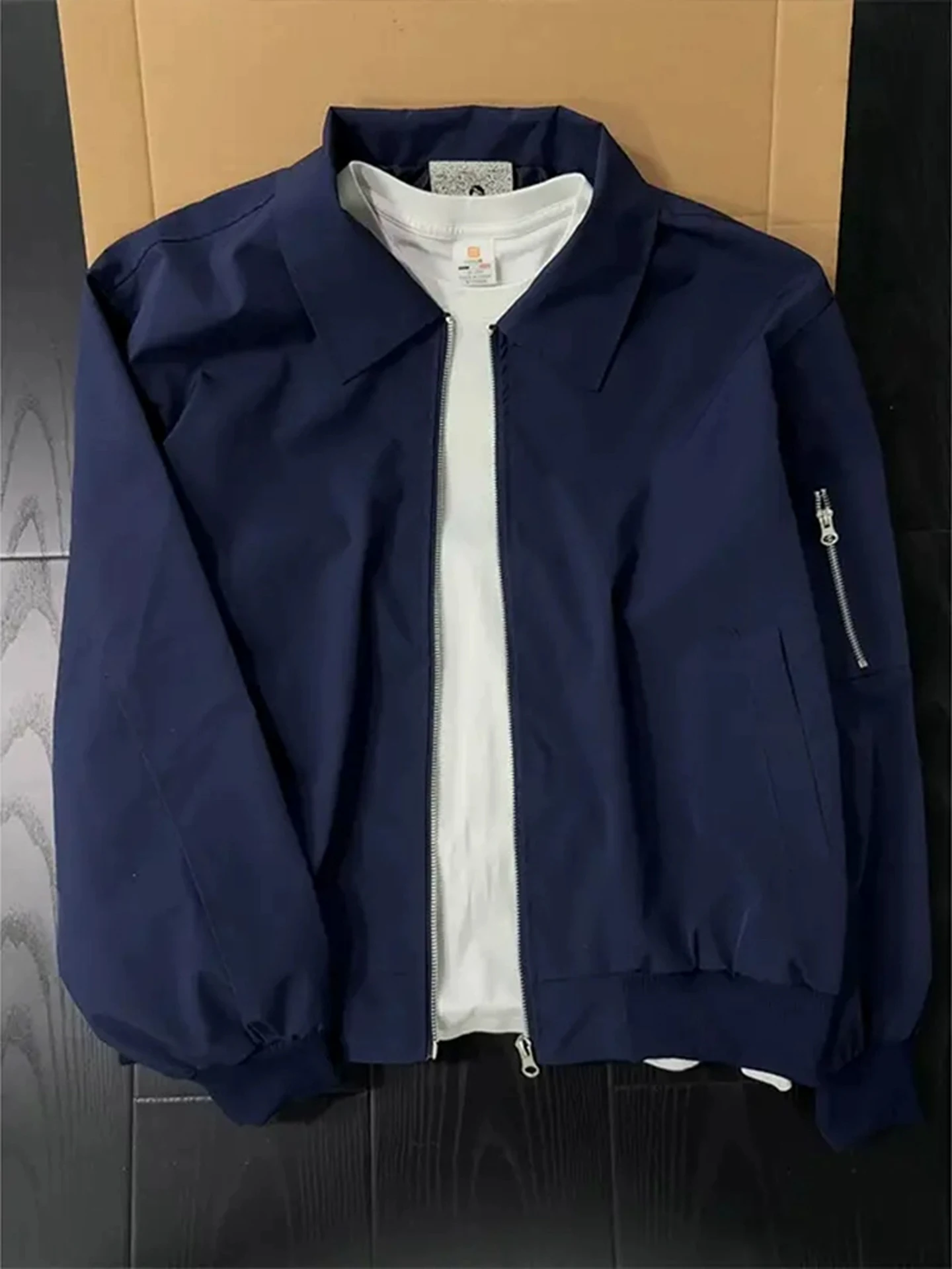 Cleanfit American Sle Flight Jaet Men's ort Workwear Coat Trendy Spring Autumn Blue Baseball orm Collar Zipper Oute...
Cleanfit American Sle Flight Jaet Men's ort Workwear Coat Trendy Spring Autumn Blue Baseball orm Collar Zipper Oute...