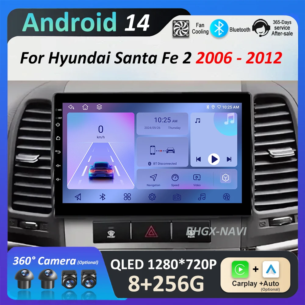 Android 14 DSP Stereo Car Audio Multimedia Player Head Unit For Hyundai Santa Fe 2 2006 - 2012 QLED Touch Screen 4G WiFi BT
Android 14 DSP Stereo Car Audio Multimedia Player Head Unit For Hyundai Santa Fe 2 2006 - 2012 QLED Touch Screen 4G WiFi BT