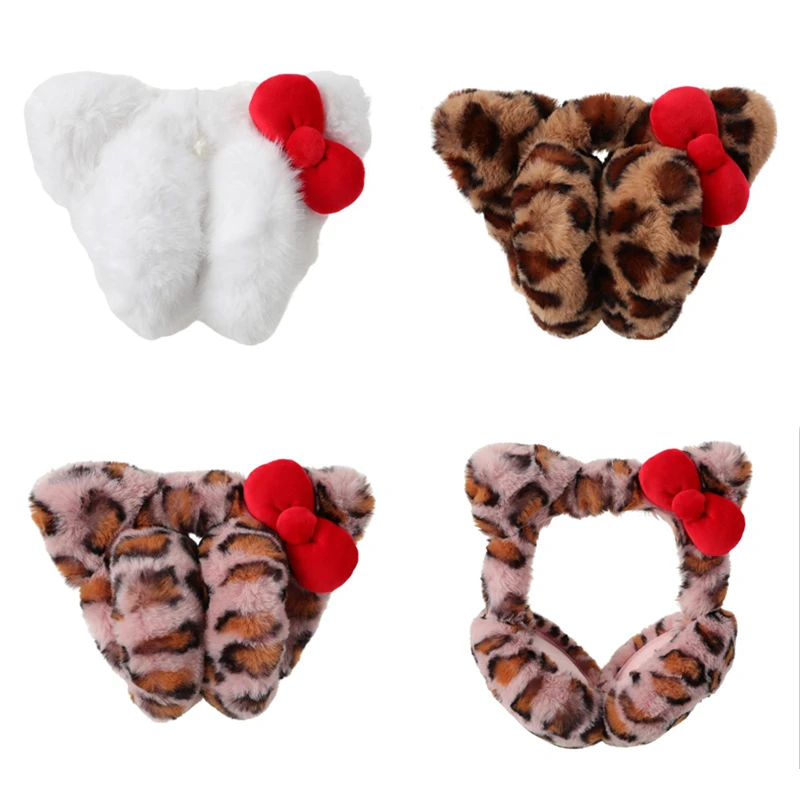 Hello Kitty 3D Bow Leopard Print Plush Warm Winter Earmuffs for Women Girls Kawaii Fashion
Hello Kitty 3D Bow Leopard Print Plush Warm Winter Earmuffs for Women Girls Kawaii Fashion