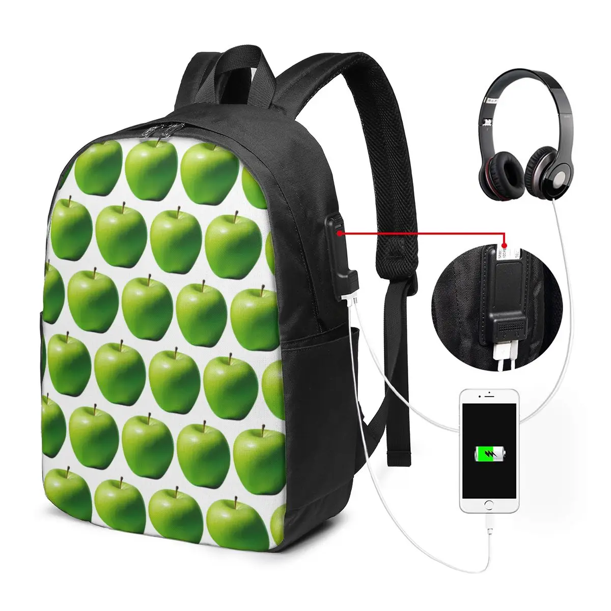 Fresh Green Apple Backpack Travel Notebook Bag Computer College Student School Bag Laptop Shoulder Bags for Men Women
Fresh Green Apple Backpack Travel Notebook Bag Computer College Student School Bag Laptop Shoulder Bags for Men Women