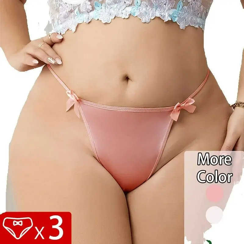 3pcs/Set Plus Size 1XL-4XL Bow Decor Sexy Women g-string Metal Chain Bikini T-back Sexy Lingerie New Year Lady thongs Underwear
3pcs/Set Plus Size 1XL-4XL Bow Decor Sexy Women g-string Metal Chain Bikini T-back Sexy Lingerie New Year Lady thongs Underwear
