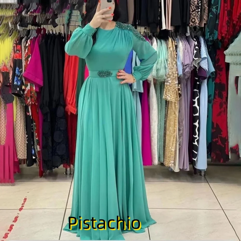 Customized Exquisite Ruched Women Prom Dress Long Sleeve Beading Charming A-line Floor Length Party Dress Women Evening Gown
Customized Exquisite Ruched Women Prom Dress Long Sleeve Beading Charming A-line Floor Length Party Dress Women Evening Gown