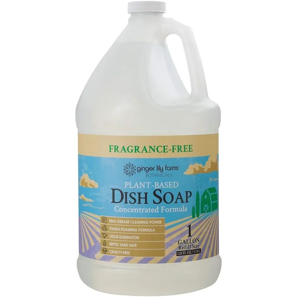 Plant-Based Liquid Dish Soap Concentrated with Max Grease Cleaning Power, Fragrance-Free, 1 Gallon Refill
Plant-Based Liquid Dish Soap Concentrated with Max Grease Cleaning Power, Fragrance-Free, 1 Gallon Refill
