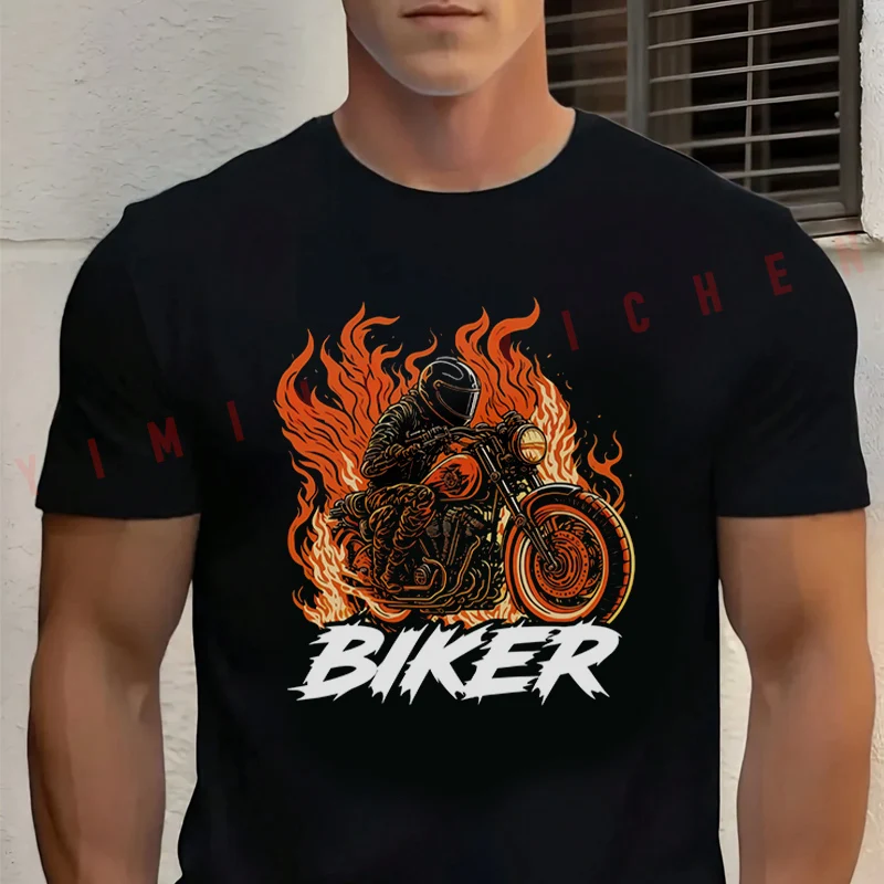 Biker Racing Graphic Motorcycle T-Shirt Men‘s Cotton Summer Short-sleeved Casual Streetwear Tops Tee
Biker Racing Graphic Motorcycle T-Shirt Men‘s Cotton Summer Short-sleeved Casual Streetwear Tops Tee