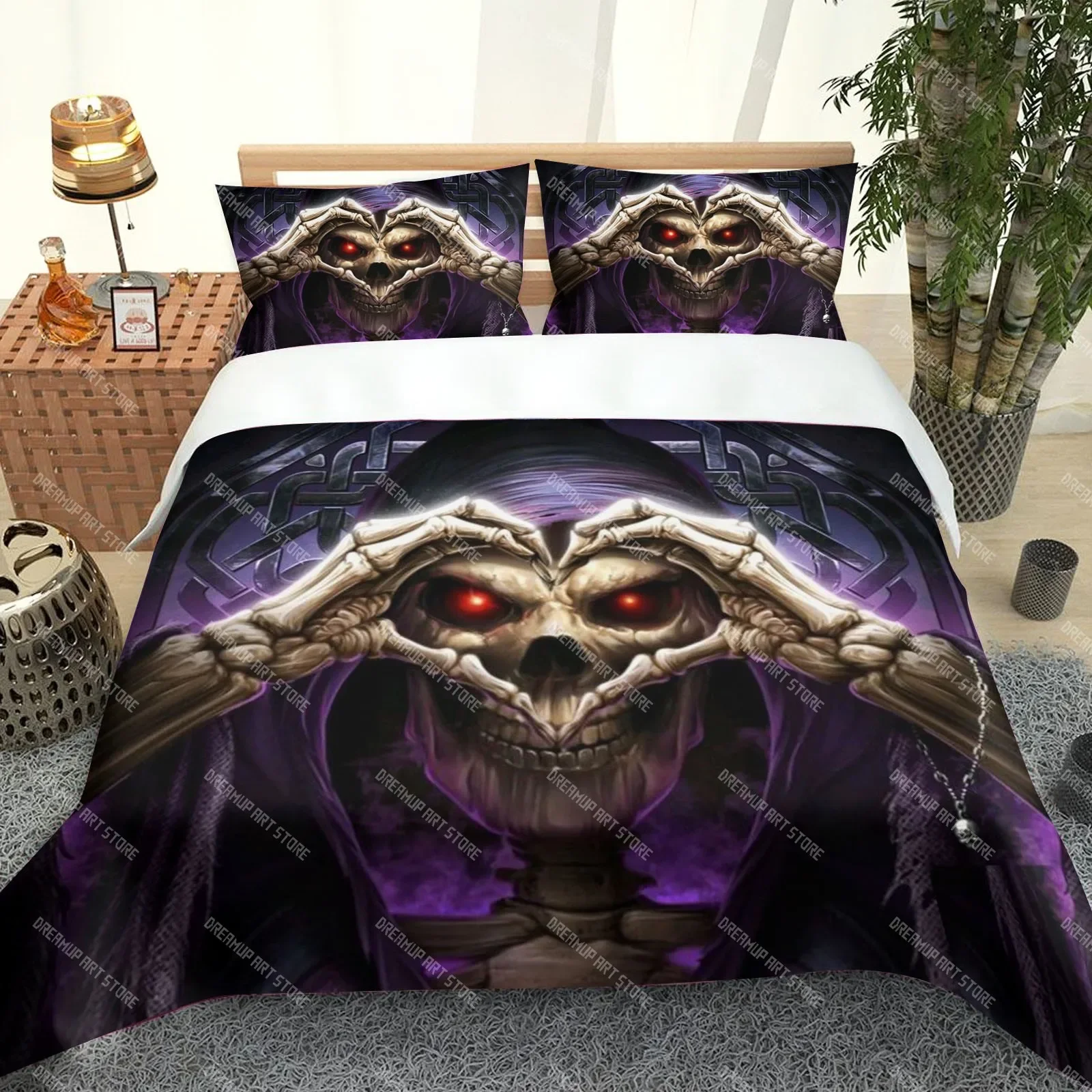 Skeleton Quilt Cover Set, 100% Polyester, 3D Decor Print, Comfortable Set, Dark Style, Breathable Bedding for Teenager Children
Skeleton Quilt Cover Set, 100% Polyester, 3D Decor Print, Comfortable Set, Dark Style, Breathable Bedding for Teenager Children