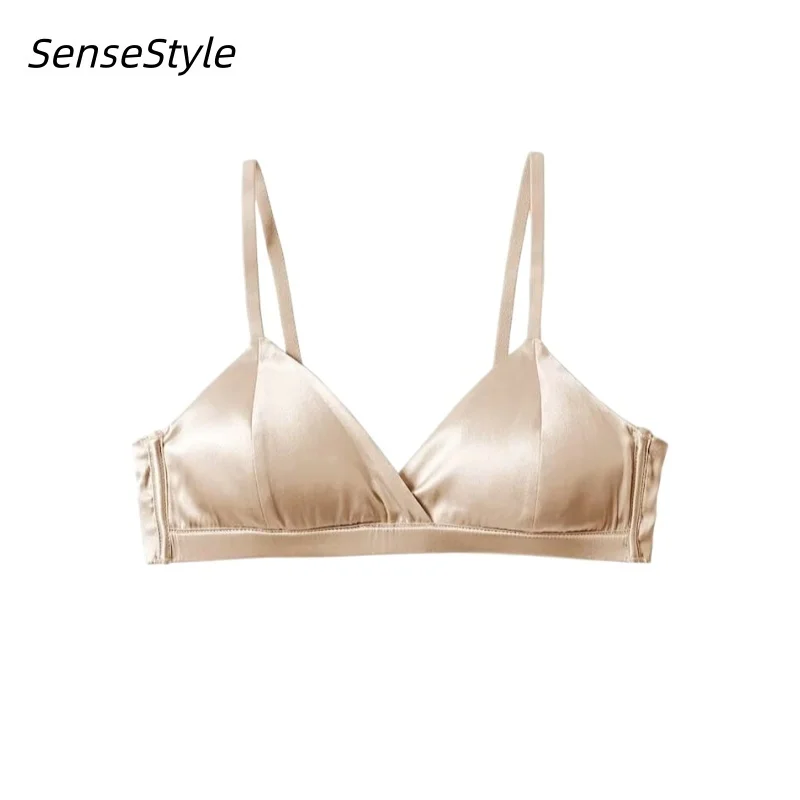 Summer Satin Wire Free Women Bra,3/4 Cup 93% Mulberry Silk 7% Spandex Underwear Everyday Wear
Summer Satin Wire Free Women Bra,3/4 Cup 93% Mulberry Silk 7% Spandex Underwear Everyday Wear