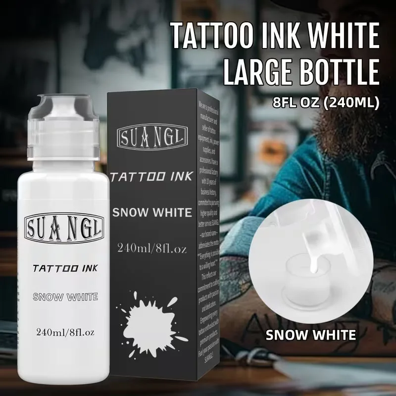 1pc SUANGL - Black and White Tattoo Ink (240ml large bottle), this tattoo practice ink is gentle on the skin and easy to clean.
1pc SUANGL - Black and White Tattoo Ink (240ml large bottle), this tattoo practice ink is gentle on the skin and easy to clean.
