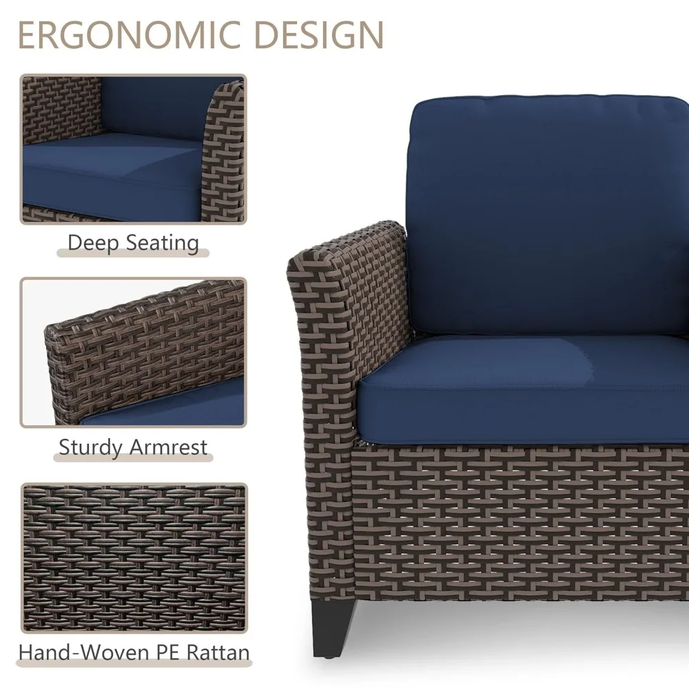 4 Pieces Patio Furniture Set, 2 High Back Chairs & 2 Ottomans, All-Weather PE Wicker Furniture with Waterproof, Customized
4 Pieces Patio Furniture Set, 2 High Back Chairs & 2 Ottomans, All-Weather PE Wicker Furniture with Waterproof, Customized