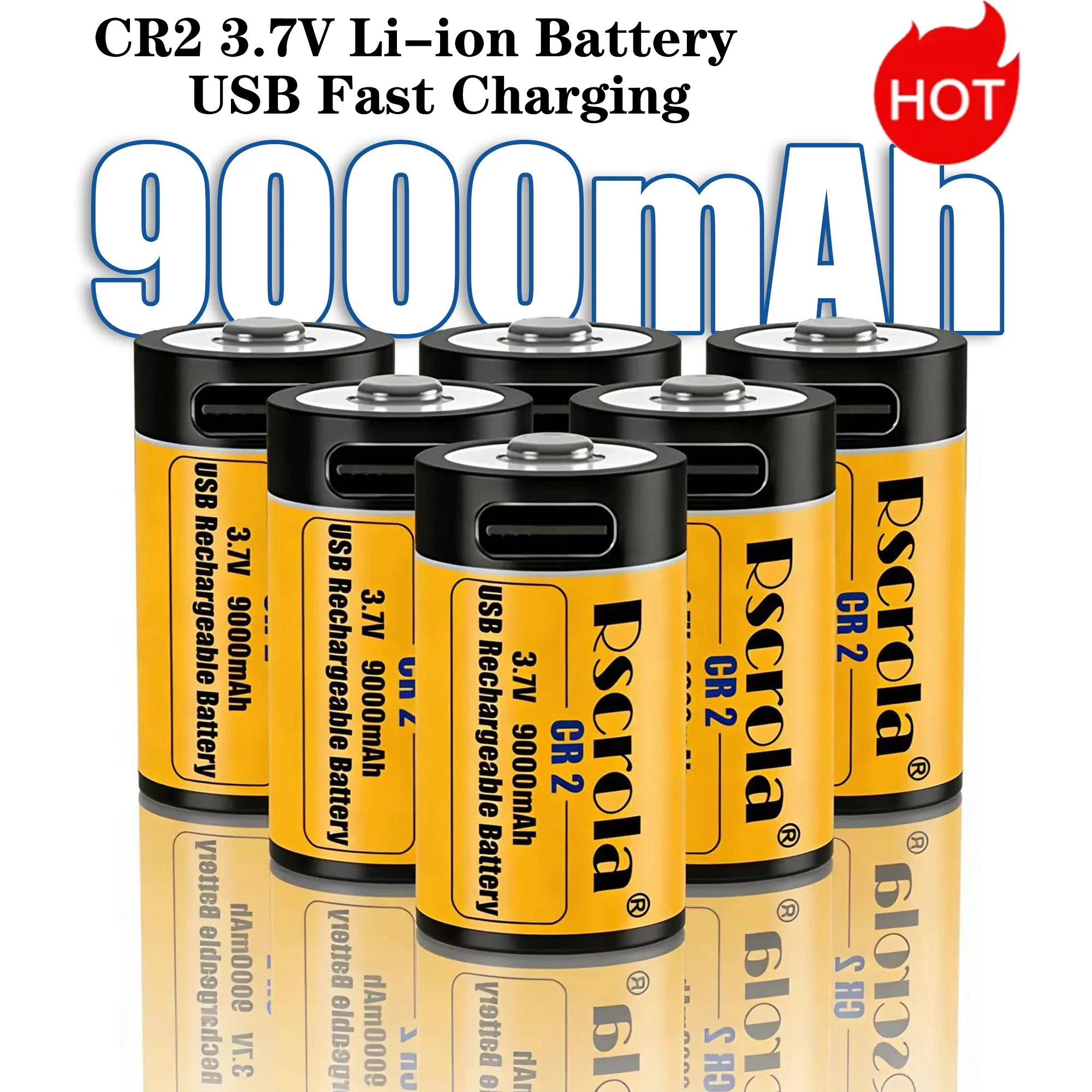 CR2 3.7V 9000mAh Lithium Battery USB Fast Charging, For GPS, Security Cameras, Medical Devices, Rechargeable, Durable
CR2 3.7V 9000mAh Lithium Battery USB Fast Charging, For GPS, Security Cameras, Medical Devices, Rechargeable, Durable