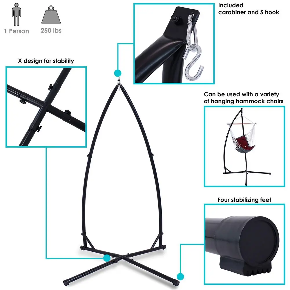 Стальная подставка для гамака XStand, грузоподъемность 250 фунтов, для использования в помещении или на улице, черная, с порошковым покрытием
Стальная подставка для гамака XStand, грузоподъемность 250 фунтов, для использования в помещении или на улице, черная, с порошковым покрытием