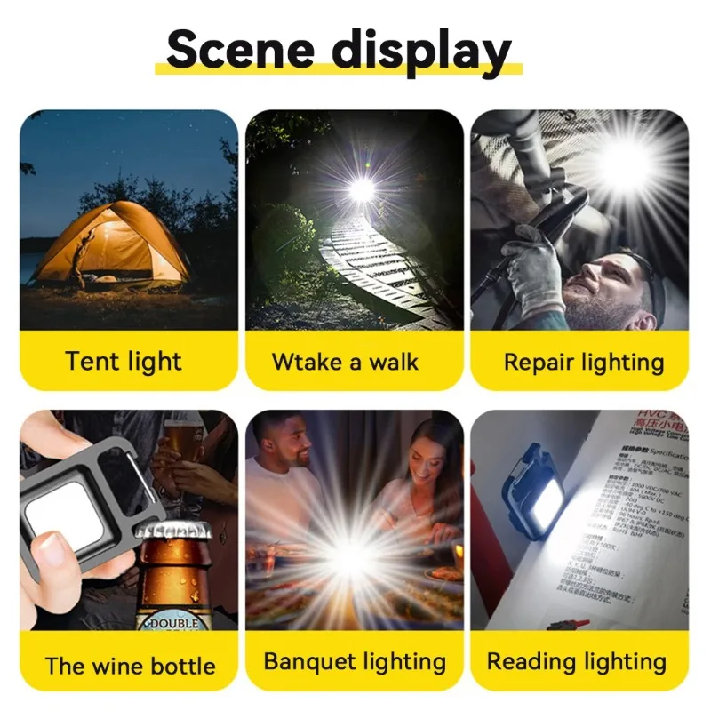 1pc COB Keychain Work Light, Flashlight with 4 Lighting Modes, Keychain Light Emergency Light Mini Flashlight with Magnetic Base
1pc COB Keychain Work Light, Flashlight with 4 Lighting Modes, Keychain Light Emergency Light Mini Flashlight with Magnetic Base