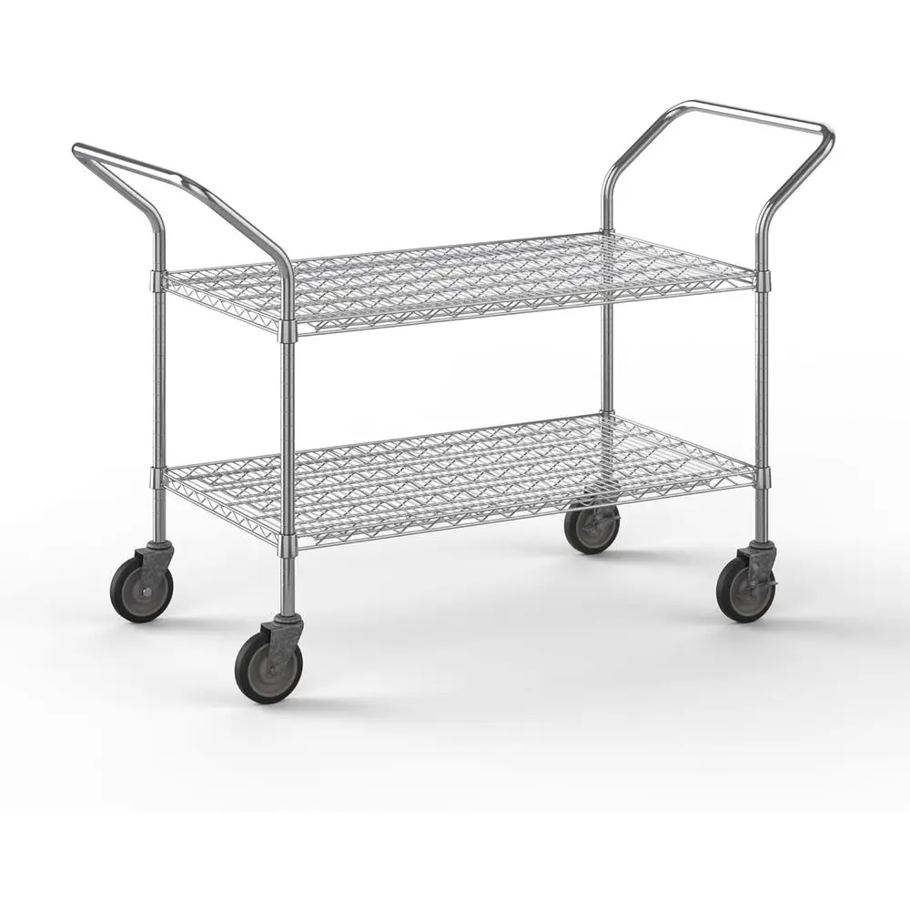 24 Wide 42 Long 36 High Two-Tier Chrome Utility Cart for Business Storage and Mobility
24 Wide 42 Long 36 High Two-Tier Chrome Utility Cart for Business Storage and Mobility