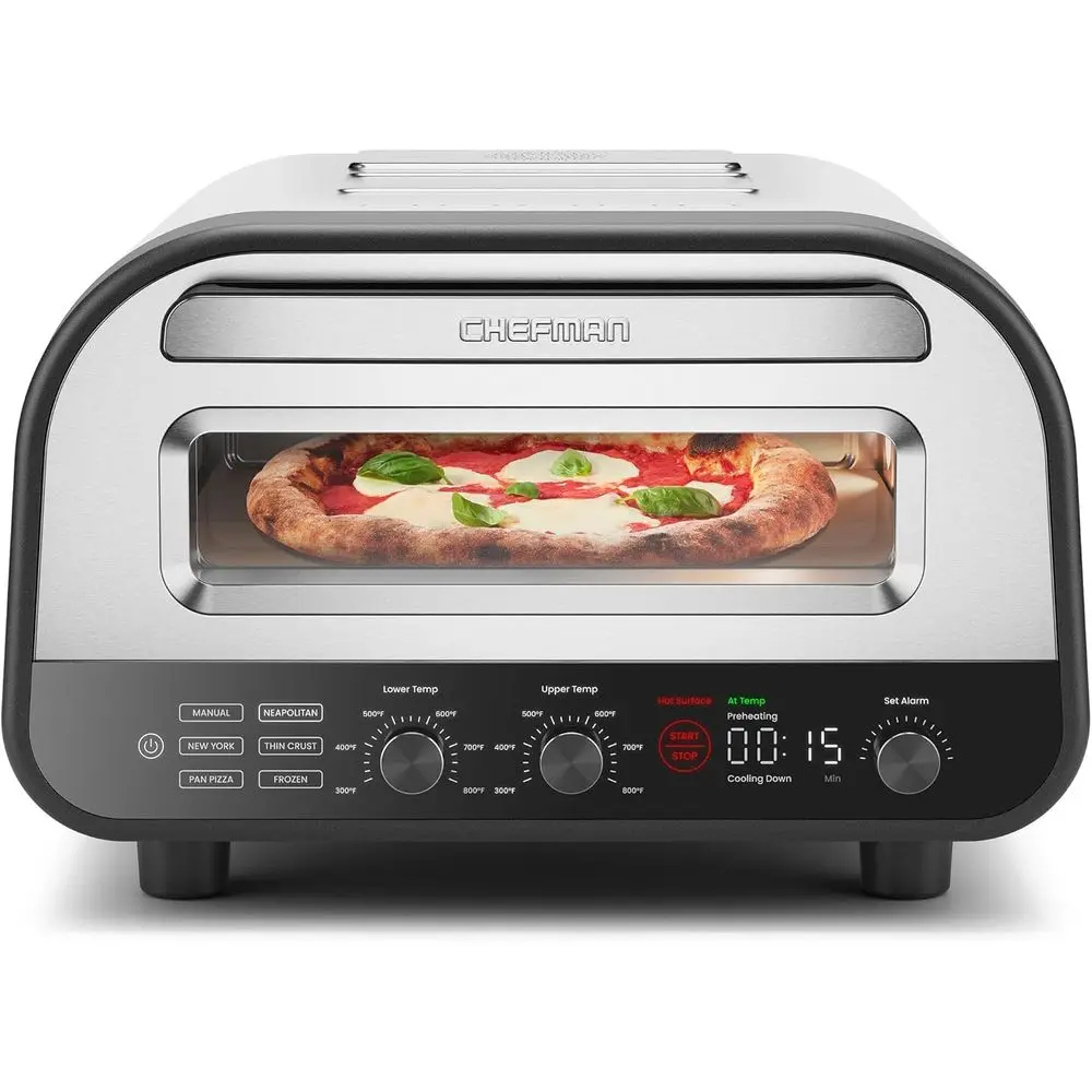 Indoor Pizza Oven - Makes 12 Inch Pizzas in Minutes, Heats up to 800° - Countertop Electric Pizza Maker with 5 Touchsn Presets,
Indoor Pizza Oven - Makes 12 Inch Pizzas in Minutes, Heats up to 800° - Countertop Electric Pizza Maker with 5 Touchsn Presets,
