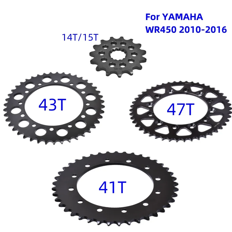 520-14T/15T/41T/43T/47T Motorcycle Front Rear Sprocket For Yamaha WR450 F WR450F WR 450 F 2010 2011 2012 2013 2014 2015 2016
520-14T/15T/41T/43T/47T Motorcycle Front Rear Sprocket For Yamaha WR450 F WR450F WR 450 F 2010 2011 2012 2013 2014 2015 2016