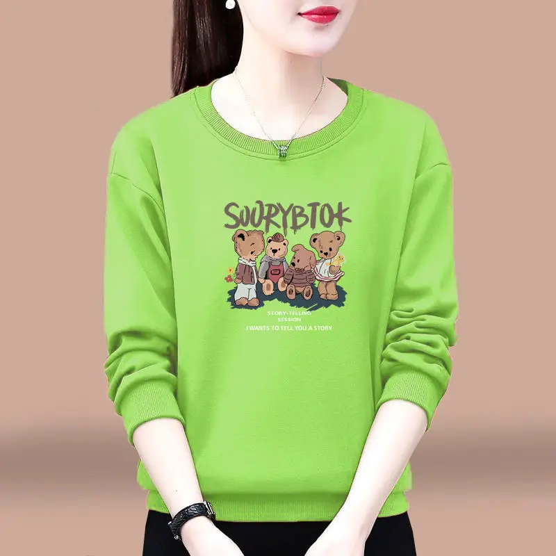 Korean Women's Clothing Spring Autumn Cartoon Printing Lantern Long Sleeve Round Neck Casual Pullover Hoodies All-match Tops
Korean Women's Clothing Spring Autumn Cartoon Printing Lantern Long Sleeve Round Neck Casual Pullover Hoodies All-match Tops