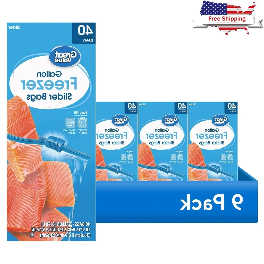 40 Count Freezer Slider Zipper Bags Gallon Size Storage Bags Food Preservation and Travel Easy Fill Expandable Bottom
40 Count Freezer Slider Zipper Bags Gallon Size Storage Bags Food Preservation and Travel Easy Fill Expandable Bottom