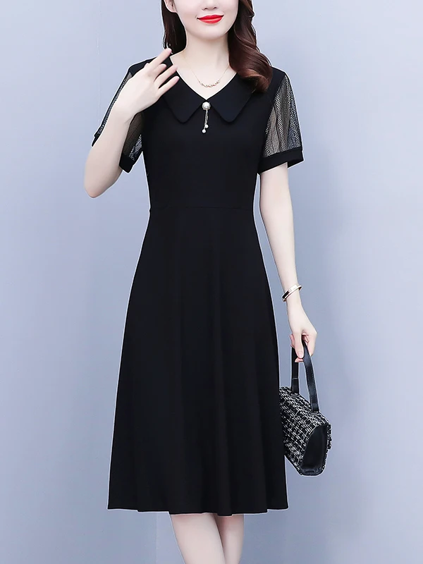 Summer Short Sleeve Mesh Patchwork Dress Women's A-Line Skirt Sweet Style Elastic Fiber Polyester Thin Material Citywalk
Summer Short Sleeve Mesh Patchwork Dress Women's A-Line Skirt Sweet Style Elastic Fiber Polyester Thin Material Citywalk