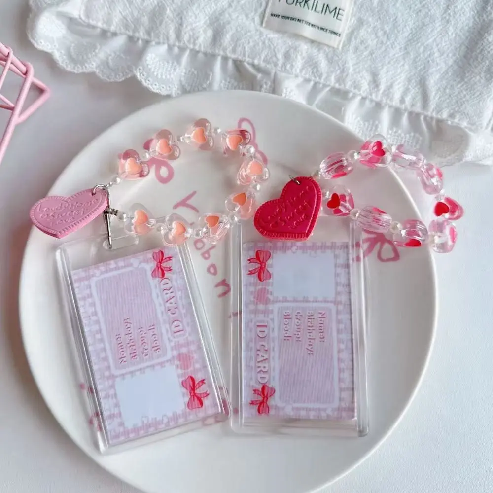 INS Student Card Holder Clear with Love Pendant Card Holder Keychain ID Protector Cover
INS Student Card Holder Clear with Love Pendant Card Holder Keychain ID Protector Cover