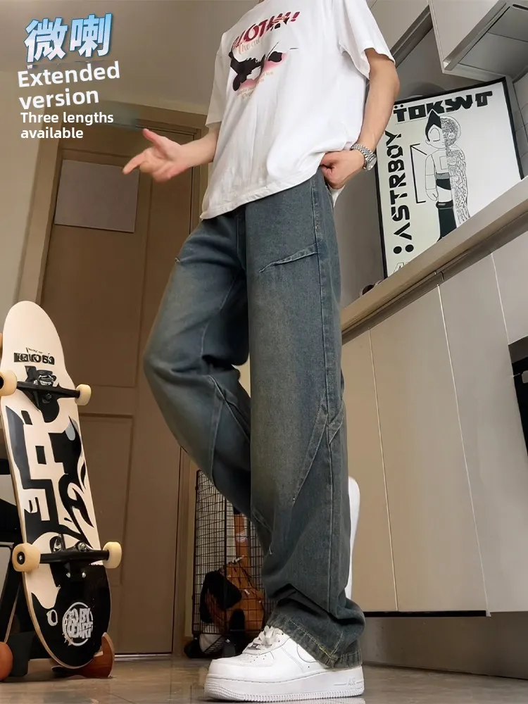 Джинсы Bootcut удлиненной длины, мужские прямые повседневные брюки с высокой посадкой в американском стиле ретро, молодежные модные брюки из смеси хлопка и полиэстера R...
Джинсы Bootcut удлиненной длины, мужские прямые повседневные брюки с высокой посадкой в американском стиле ретро, молодежные модные брюки из смеси хлопка и полиэстера R...