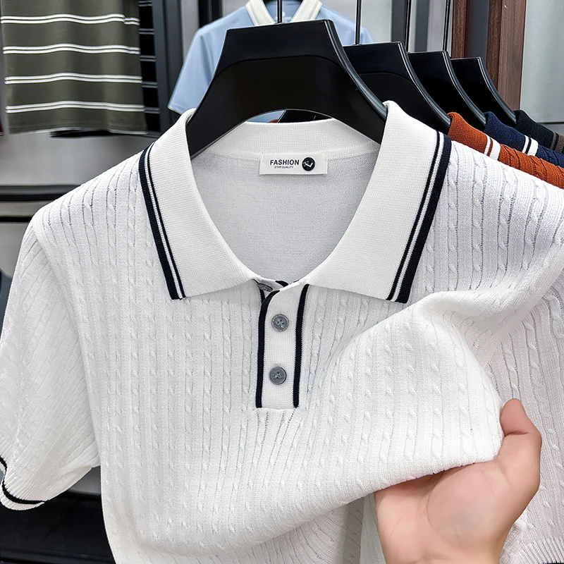 Luxury new trend men's short sleeve polo shirt knitted comfort summer lightweight breathable casual high-quality laple T-shirt
Luxury new trend men's short sleeve polo shirt knitted comfort summer lightweight breathable casual high-quality laple T-shirt