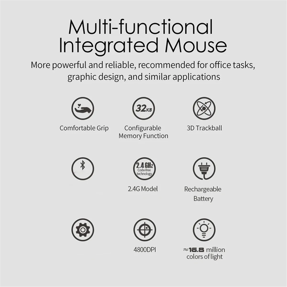 CMB-pTrackball Mouse Wireless Bluetooth Ergonomic Mouse 2.4G RGB Rechargeable Rollerball Mice Compatible with PC IPad
CMB-pTrackball Mouse Wireless Bluetooth Ergonomic Mouse 2.4G RGB Rechargeable Rollerball Mice Compatible with PC IPad