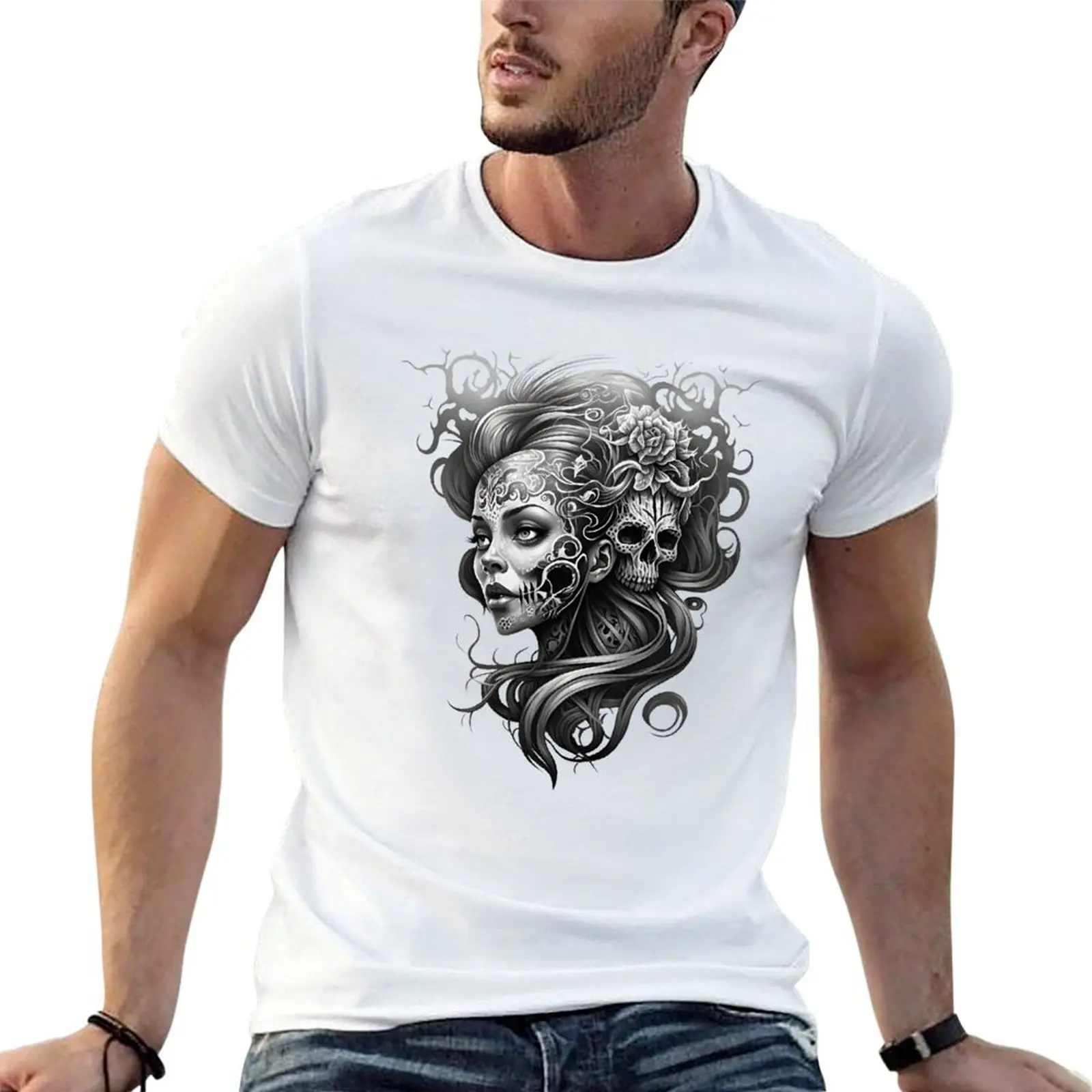 hair and man t of lady summer T-Shirt shirt the design young her of scull with in a flower inspired a tattoo dead Day
hair and man t of lady summer T-Shirt shirt the design young her of scull with in a flower inspired a tattoo dead Day